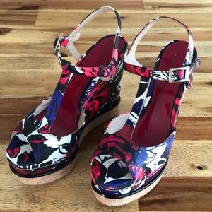 Jimmy Choo London Winter Rose wedge sandals